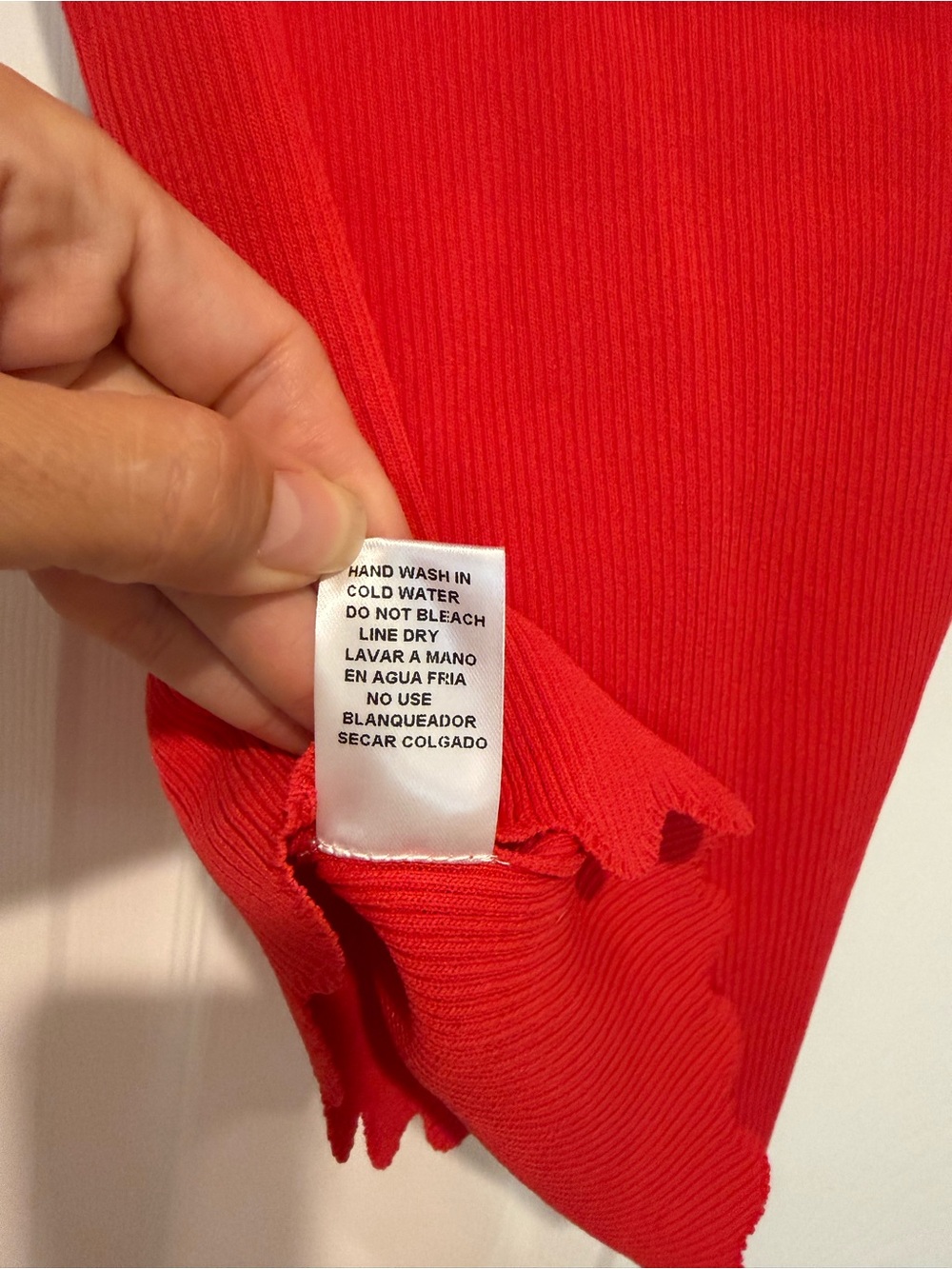 entro One-Shoulder Ribbed Tank Top - Light Red - Picture 7 of 9
